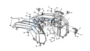 QUAD RAIDER 600 LONG CHASSIS drawing REAR COWLING