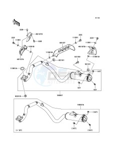 KLX110 KLX110A9F EU drawing Muffler(s)