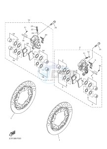 YZF-R1 998 R1 (2CR1 2CR2) drawing FRONT BRAKE CALIPER