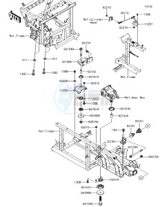 MULE PRO-DX KAF1000EJF EU drawing Engine Mount