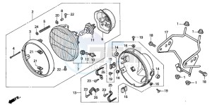 CB600F HORNET drawing HEADLIGHT (CB600F2)