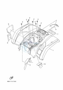 YFM450FWBD KODIAK 450 EPS (BEY2) drawing REAR FENDER