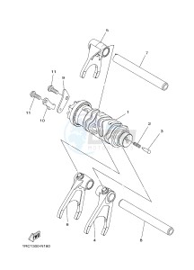 MTM850 MTM-850 XSR900 (B906) drawing SHIFT CAM & FORK