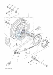 MT125 MTN125-A (BSU1) drawing REAR WHEEL