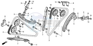 VTR1000F SUPER HAWK drawing CAM CHAIN/TENSIONER