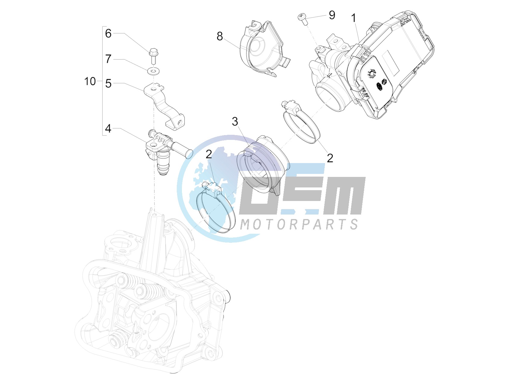 Throttle body - Injector - Union pipe