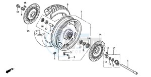 GL1500C F6C drawing FRONT WHEEL