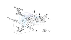 SENDA SM X-TREM - 50 CC EU2 drawing SWING ARM - SHOCK ABSORBER