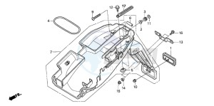 CB600F CB600S drawing REAR FENDER (CB600F3/4/5/ 6)