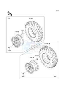 KVF 750 C [BRUTE FORCE 750 4X4I] (C6F-C7F) C7F drawing WHEELS_TIRES