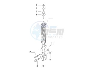 Liberty 125 4T PTT E3 (E) (EMEA) drawing Rear suspension - Shock absorber/s