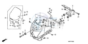 CBF125MA France - (F) drawing FRONT COWL