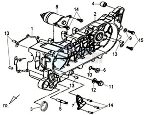 X'PRO 50 (45 KM/H) (AE05W4-FR) (L4-M1) drawing CRANKCASECOVER LEFT