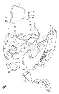 GSX600F (E2) Katana drawing COWLING BODY (MODEL K4)