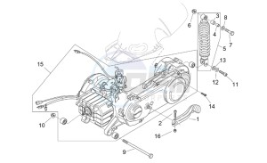 Mojito custom 50 2t (eng. aprilia) drawing Engine - Rear shock absorber