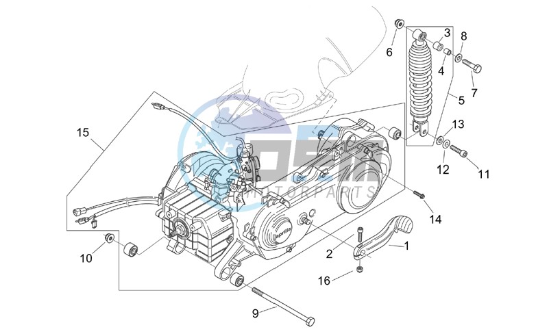 Engine - Rear shock absorber