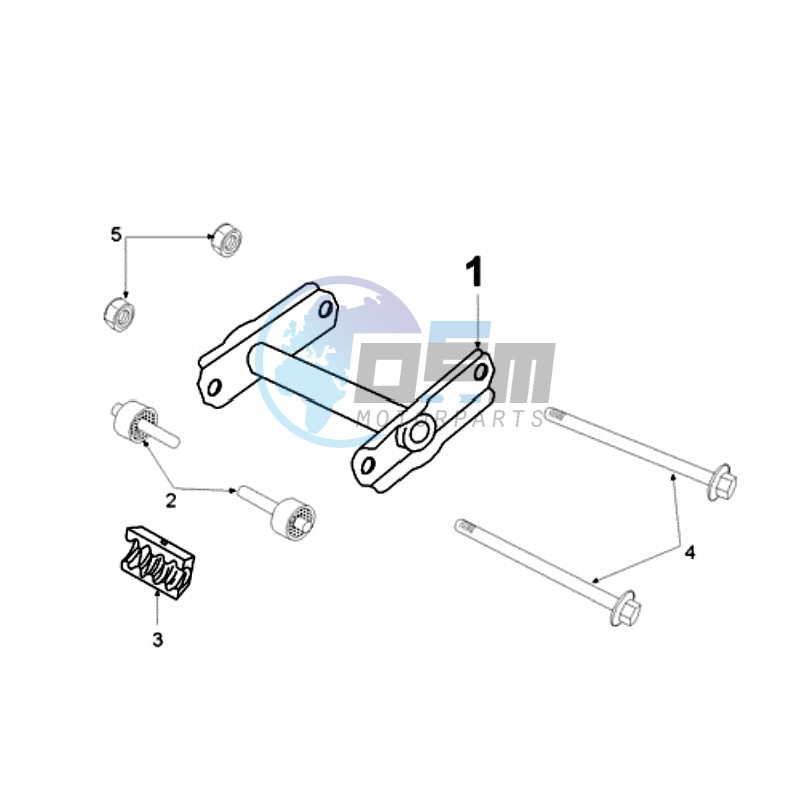 ENGINEMOUNT WITH LONG MOUNT RUBBERS