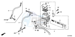 SH125ADD SH125i UK - (E) drawing REAR BRAKE MASTER CYLINDER