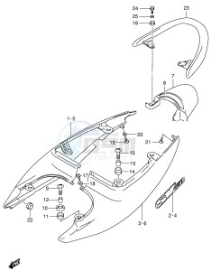 SV650S (E2) drawing SEAT TAIL COVER (MODEL K1)