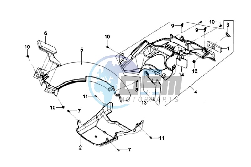 REAR FENDER - INNER SHIELD - UNDERTAIL