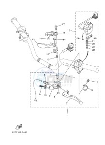 YFM350 YFM35RB RAPTOR 350 (1BS8 1BS7) drawing HANDLE SWITCH & LEVER