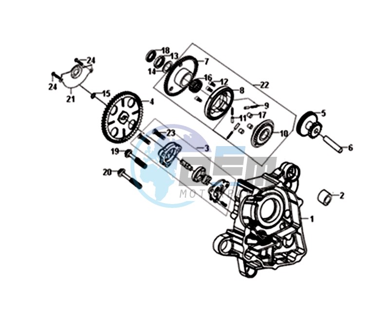 CRANKCASE DEEL RIGHT /  OIL PUMP