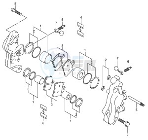 AN400 (E2) Burgman drawing FRONT CALIPER (MODEL X Y)