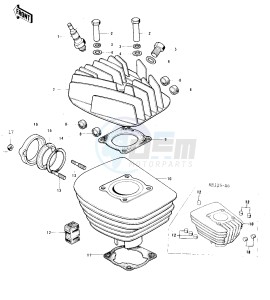 KE 125 A [KE125] (A3-A6) [KE125] drawing CYLINDER HEAD_CYLINDER -- 76-79- -