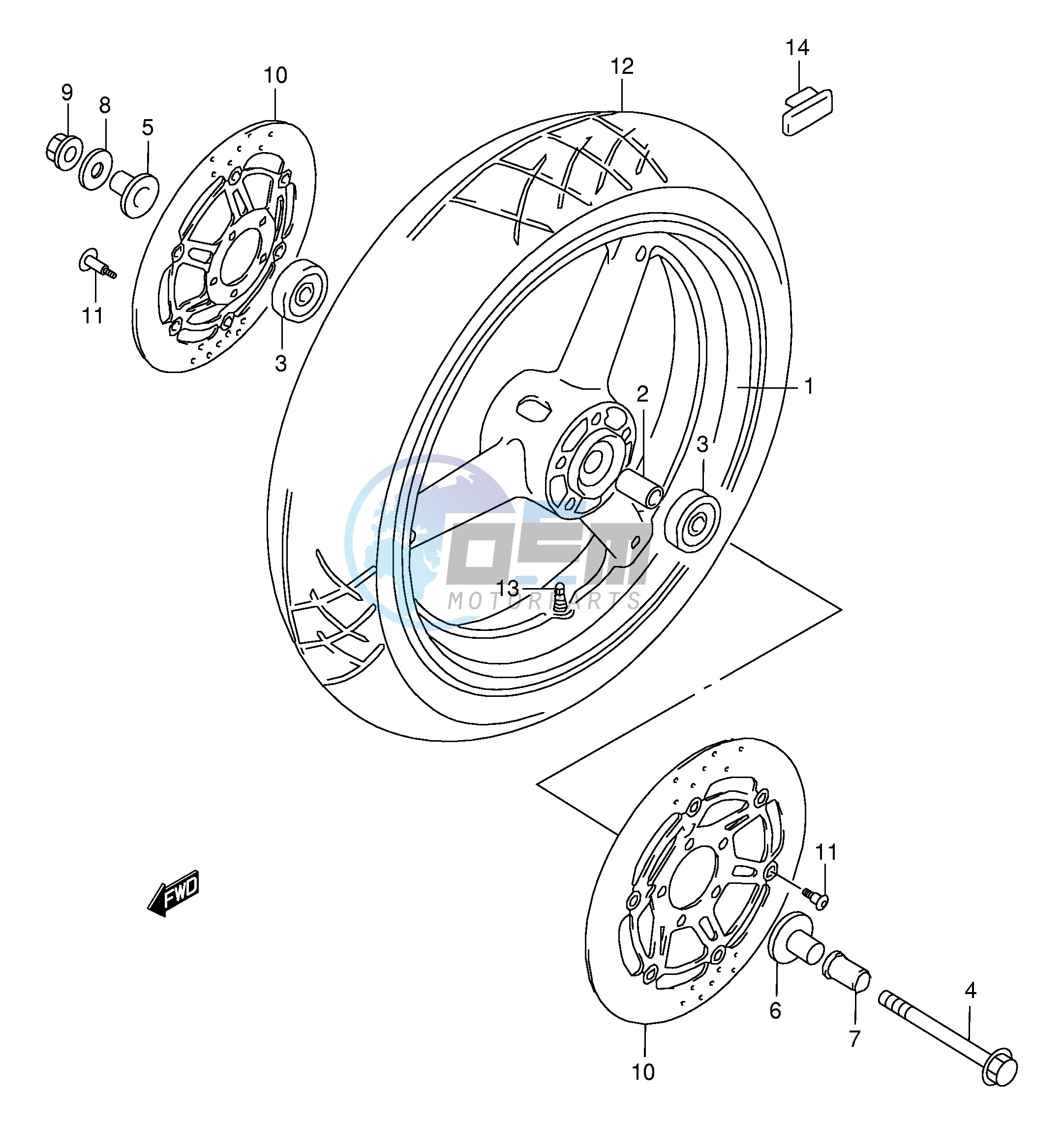 FRONT WHEEL (MODEL W X Y K1 K2)