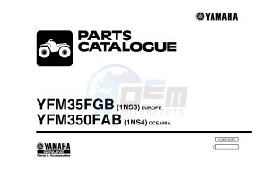 YFM350FWA YFM35FGB GRIZZLY 350 4WD (1NS3 1NS3 1NS4) drawing .1-Front-Page