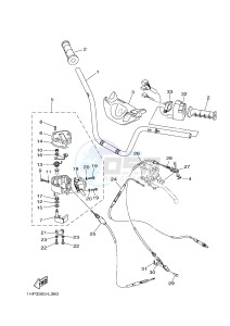 YFM550FWAD YFM5FGPB GRIZZLY 550 EPS (1HS3 1HS4) drawing STEERING HANDLE & CABLE