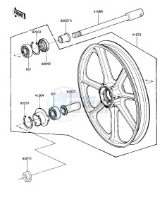 KZ 1000 K [LTD] (K1-K2) [LTD] drawing FRONT WHEEL_HUB