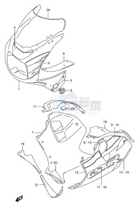 GSX-R1100W (E2) drawing COWLING BODY (MODEL T)