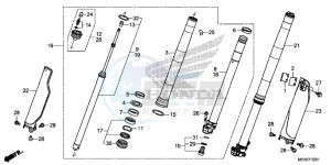 CRF450RF CRF450R Europe Direct - (ED) drawing FRONT FORK (F/G)