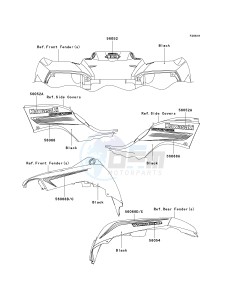 KVF 650 D ([BRUTE FORCE 650 4X4] (D6F-D9F) D8F drawing DECALS-- BLACK- --- D8F- -