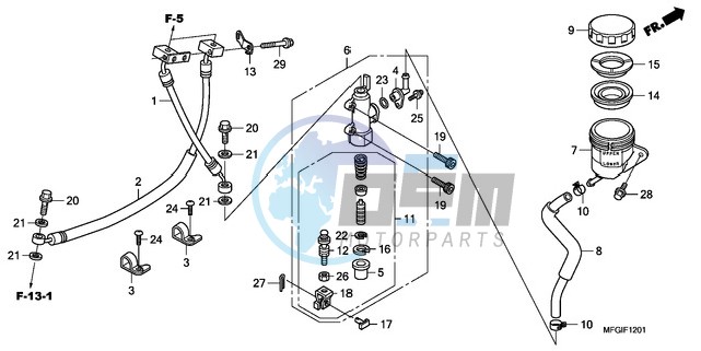 REAR BRAKE MASTER CYLINDER (CB600FA/FA3)