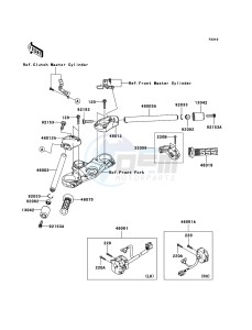 ZZR1400 ABS ZX1400B7F FR GB XX (EU ME A(FRICA) drawing Handlebar