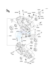 KDX 200 H (H10-H11) drawing CRANKCASE