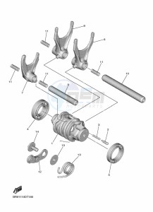 YZ450F (BR96) drawing SHIFT CAM & FORK