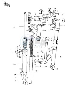 F11 (-A) 250 drawing FRONT FORK -- 73-75 F11_F11-A_F11-B- -