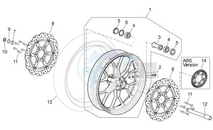 Shiver 750 (AA, JP, K, MAL, T, TW) drawing Front wheel