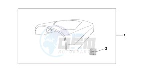 CBR125RWA UK - (E / BLA) drawing REAR SEAT COWL - WHITE