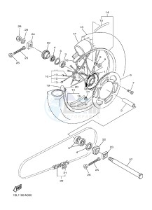 YZ250F (1SM9 1SMA 1SMB 1SMC) drawing REAR WHEEL 1