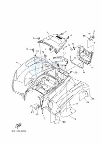 YFM700FWAD YFM70GPLK (B4F3) drawing REAR FENDER