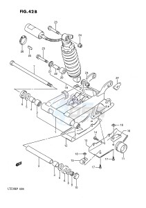 LT230E (E28) drawing REAR SWINGING ARM (MODEL M N P)