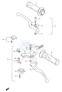 GSX-R750 (E2) drawing HANDLE LEVER (MODEL W X)