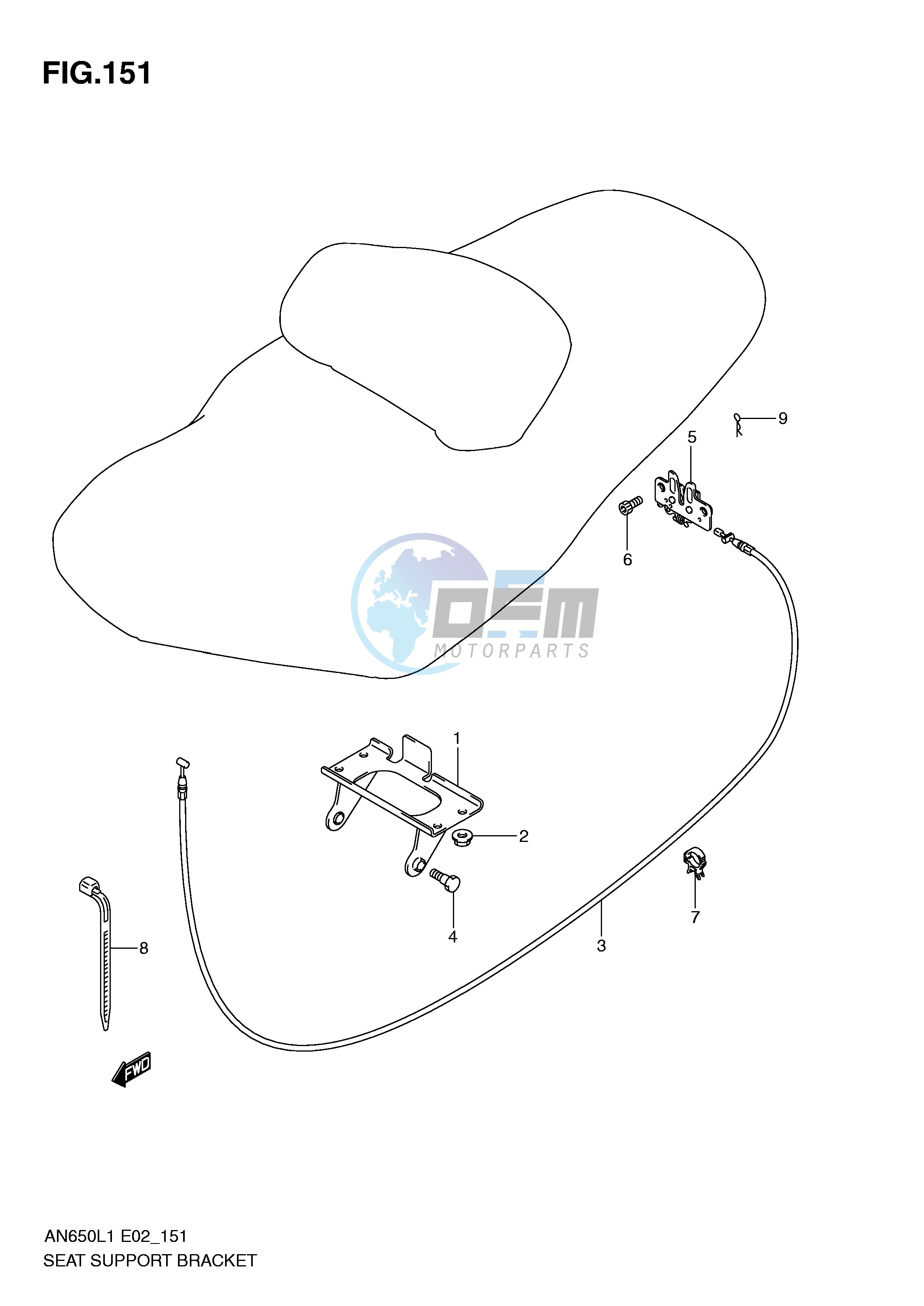 SEAT SUPPORT BRACKET (AN650AL1 E19)