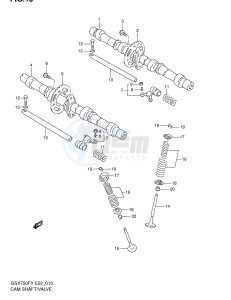 GSX750F (E2) drawing CAM SHAFT - VALVE