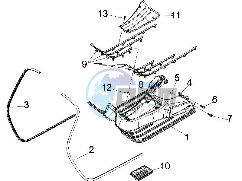 Central cover - Footrests