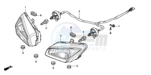 TRX250TM FOURTRAX RECON drawing HEADLIGHT ('05)